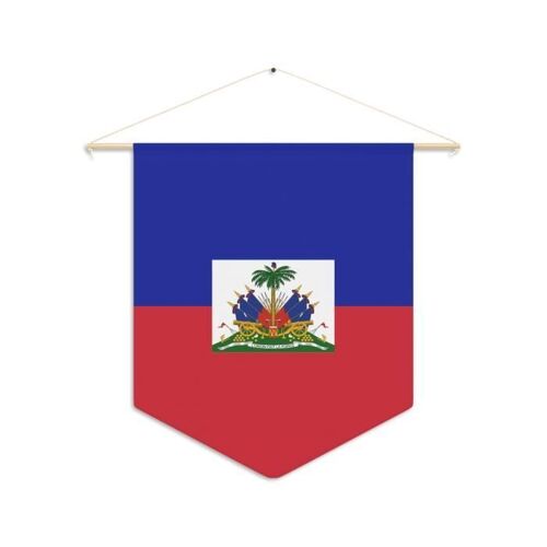 Fanion Drapeau d'Haïti à suspendre en toile 30x45cm
