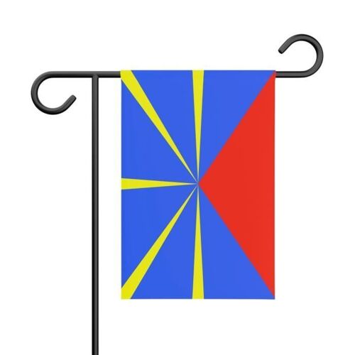 Drapeau Jardin Réunion ¿ 32 x 47.5 cm ¿ Polyester Résistant ¿ Format Vertical ¿ Extérieur ¿ Pixelforma