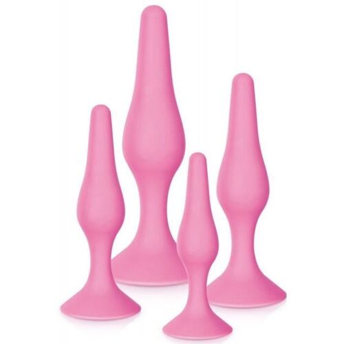 Plugs Plaisir Anal - Glamy - Coffret De 4 - Couleur Rose - Taille Unique