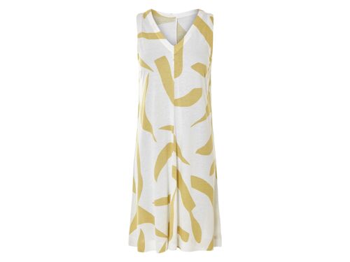 Esmara® Robe En Lin Femme (Motif/Blanc, Xl(46/48))