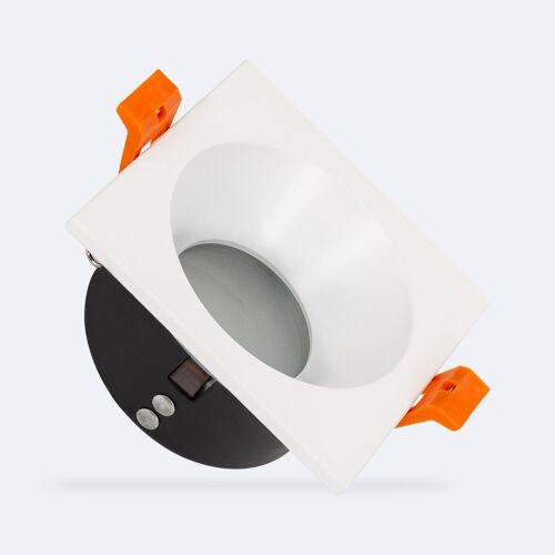 Collerette Downlight Carrée Ip65 Pour Ampoule Led Gu10 Coupe Ø75 Mm Blanc