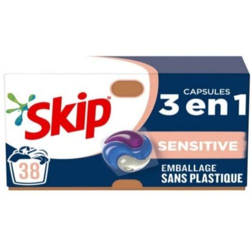 Lessive Capsules Skip 3 En 1 Sensitive X38