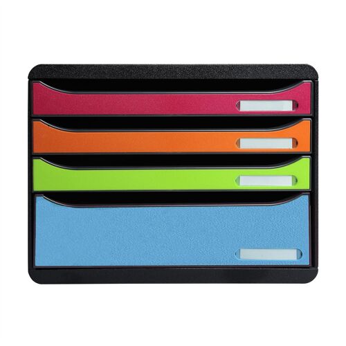 Exacompta Bloc 4 Tiroirs Big-Box Plus Horizon Maxi Arlequin