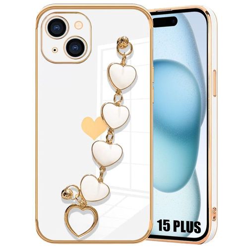 Coque Bracelet CUr Pour Iphone 15 Plus, Protection Antichoc Anti-Rayures Ultra Slim Léger - Blanc - E.F.Connection