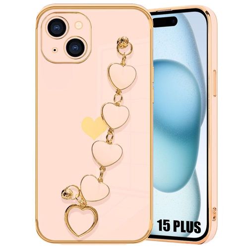Coque Bracelet CUr Pour Iphone 15 Plus, Protection Antichoc Anti-Rayures Ultra Slim Léger - Rose - E.F.Connection
