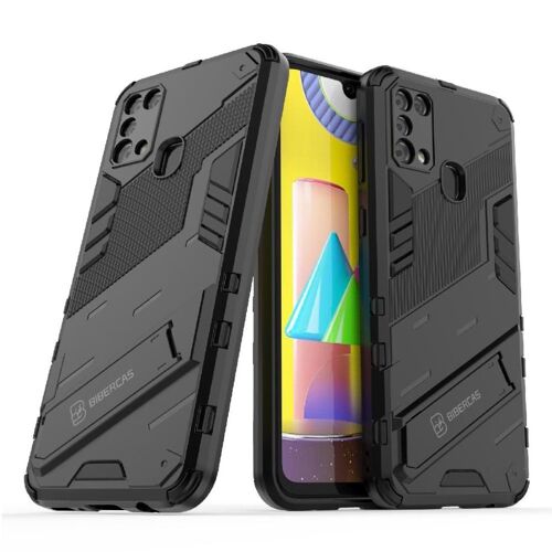 Étui Pour Samsung Galaxy M31 Couverture Protectrice Kickstand Militaire Robuste - Noir