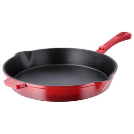 SILVERCREST® Poêle en fonte Premium, 30 cm (rouge)
