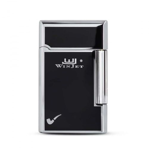 Briquet Compact Noir Et Chromé Pour Pipe