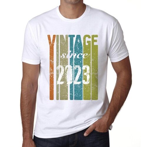 Homme Tee-Shirt Vintage Depuis 2023 - Vintage Since 2023 - 1 Ans T-Shirt Graphique Idée Cadeau 1er Anniversaire Vintage Année 2023 Nouveauté