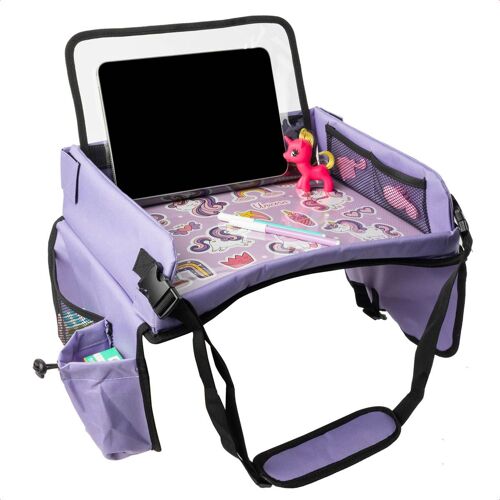 Imoshion Table De Voyage Support De Tablette 7 Compartiments De Rangement Inclus 2 Coloriages Violet