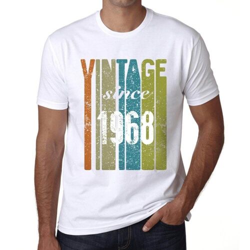 Homme Tee-Shirt Vintage Depuis 1968 - Vintage Since 1968 - 56 Ans T-Shirt Graphique Idée Cadeau 56e Anniversaire Vintage Année 1968 Nouveauté