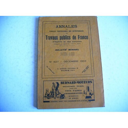 Revue Annales T.P France Algérie Colonies 627 1933 Nb Belle Pub Travaux Publics