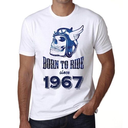 Homme Tee-Shirt Né Pour Rouler Depuis 1967 - Born To Ride Since 1967 - 57 Ans T-Shirt Graphique Idée Cadeau 57e Anniversaire Vintage Année 1967 Nouveauté