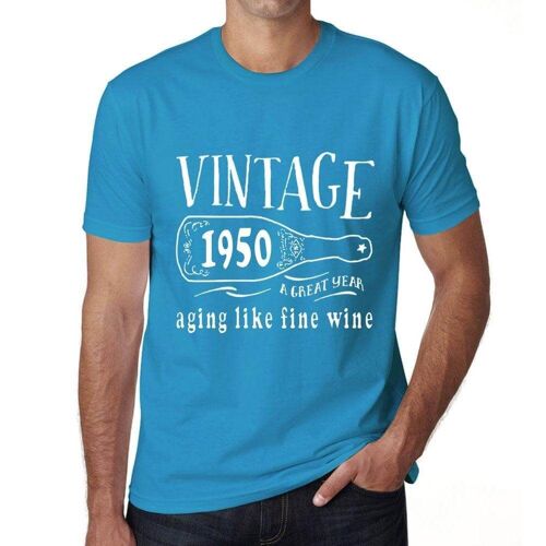 Homme Tee-Shirt Vieillissement Comme Un Bon Vin 1950 - Aging Like A Fine Wine 1950 - 74 Ans T-Shirt Graphique Idée Cadeau 74e Anniversaire Vintage Année 1950 Nouveauté