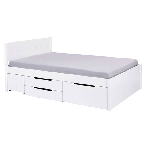 Inter Link Lit Fonctionnel Efetivo, 90/140/160/180 X 200 Cm, Blanc Laqué (180 X 200 Cm)