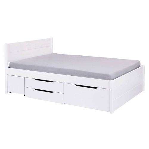 Inter Link Lit Fonctionnel Efetivo, 90/140/160/180 X 200 Cm, Blanc Laqué (140 X 200 Cm)