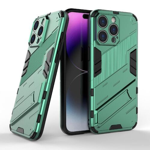 Étui Pour IPhone 15 PRO MAX Kickstand Militaire Robuste Couverture Protectrice - Vert