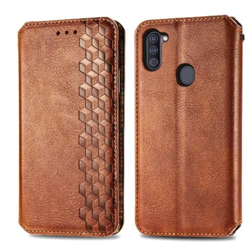Étui Pour Samsung Galaxy M11 Conception De Mode Étui En Cuir Fonction De Portefeuille Entreprise Exquise Couverture Flip - Le Brun