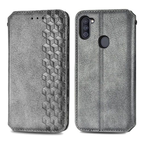 Étui Pour Samsung Galaxy M11 Conception De Mode Étui En Cuir Fonction De Portefeuille Entreprise Exquise Couverture Flip - Gris