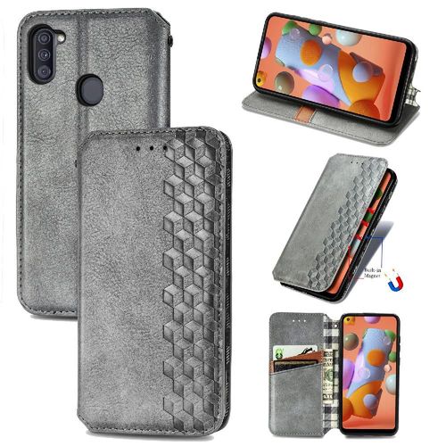 Étui Pour Samsung Galaxy M11 Fonction Portefeuille Étui En Cuir Affaires Exquises Conception De Mode Couverture Rabotant - Gris