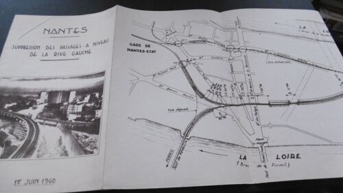 Commune De Nantes - Plan Dépliant - Suppression Des Passages À Niveau De La Rive Gauche - 260cm X 24cm 'environ - 1er Juin 1960 - Éd Non Crédité (Commune De Nantes ?) - 1960