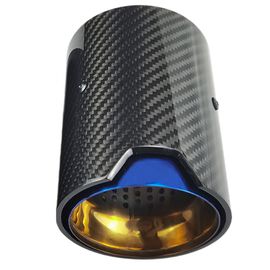 Pour M2 F87 M3 F80 Échappement Modifié Voitures Adaptées Silencieux Queue En Fiber De Brûlé Bleu Tuyau Embouts Entrée Bleue 70mm