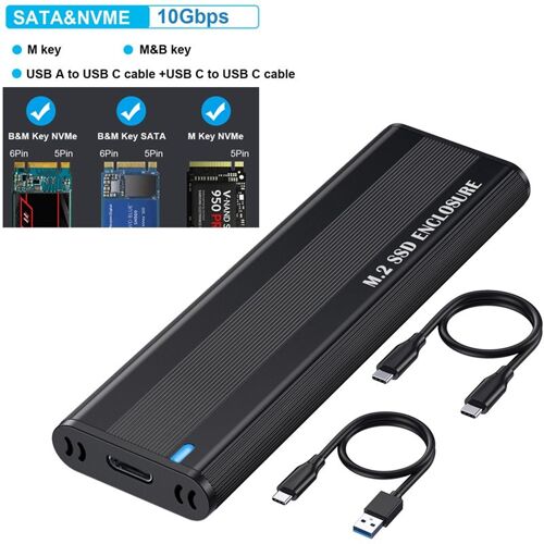 M2 SSD Case NVME SATA Dual Protocol M.2 Vers USB Type C 3.1 Adaptateur pour PCIE NGFF Disk Box