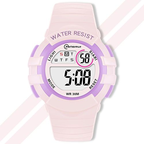 Montre Enfant,Adolescents Garçons Digitale Extérieur Sport 5atm Etanche Multifonction Montre,Alarme Et Calendrier Date Minuteur - Rose