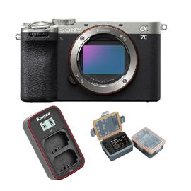 Boîtier Sony a7C II 24.2 mpix (Argent) + Batterie Kingma (Sony NP-FZ100) + Chargeur de batterie Kingma