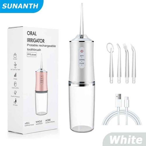 Irrigateur Buccal Portatif Sans Fil,Hydropulseur Dentaire,Nettoyeur De Voyage,Étanche Ipx7,Électrique,Aste- White[B2411]