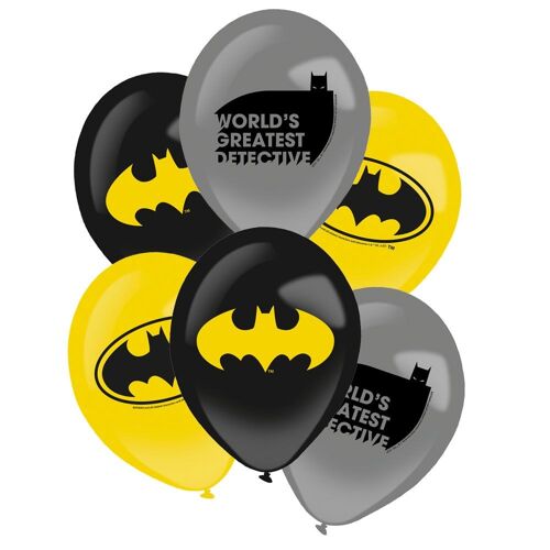 6 BALLONS LATEX BATMAN GOTHAM CITY 27.5CM