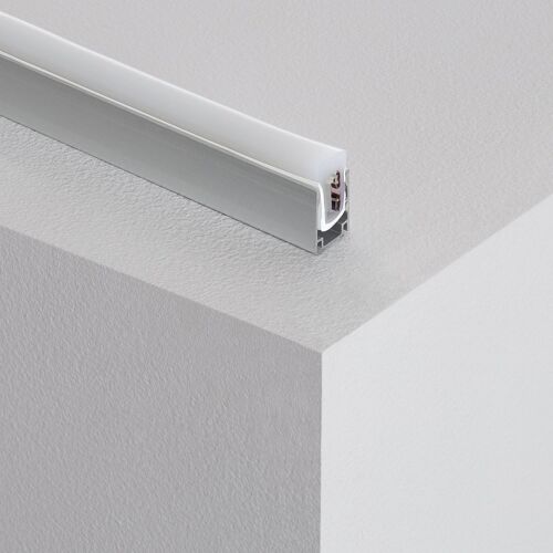 Profilé Aluminium 1m Pour Gaines Néon Led Flexible Dimmable 11w/M 220v Ac 60 Led/M Semi-Circulaire 180° Rgb Ip67 Argent