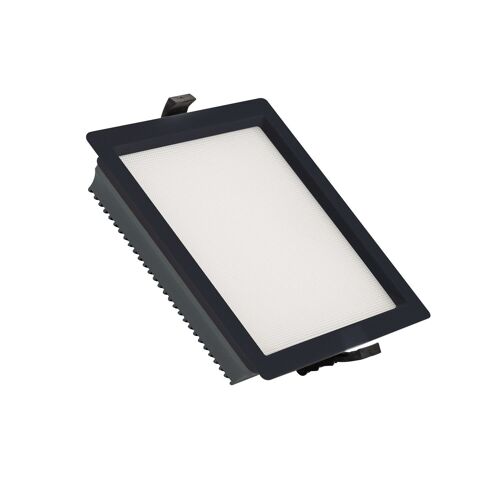 Downlight Led 25w Carré Aero 130 Lm/W Microprismatique Coupe 165x165 Mm Noir 4000k Blanc Neutre