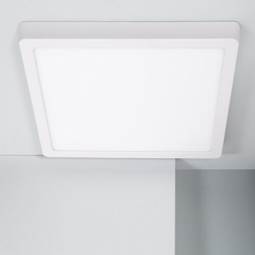 Plafonnier Led Carré Aluminium Slim 24w Cct Sélectionnable Galán 280x280 Mm Switchdimm Blanc