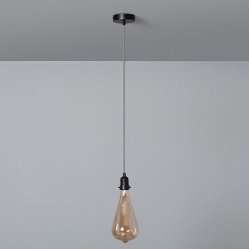 Support À Douille Pour Suspension Avec Câble Textile Tressé Blanc Et Noir Blanc / Noir