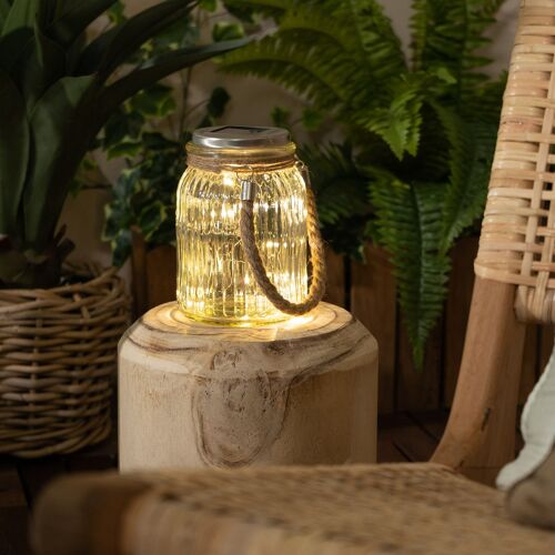 Bocal En Verre Led Portable Solaire Winy Blanc Chaud 3000k