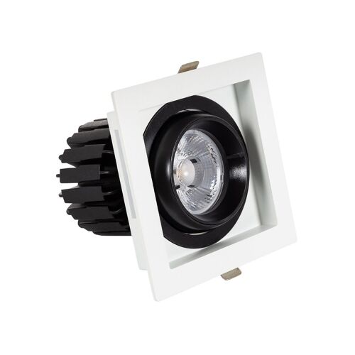 Spot Led Downlight Cob Carré Orientable 360º Expert Color No Flicker Cri90 12w Coupe 100x100mm No Flicker 3000k Blanc Chaud
