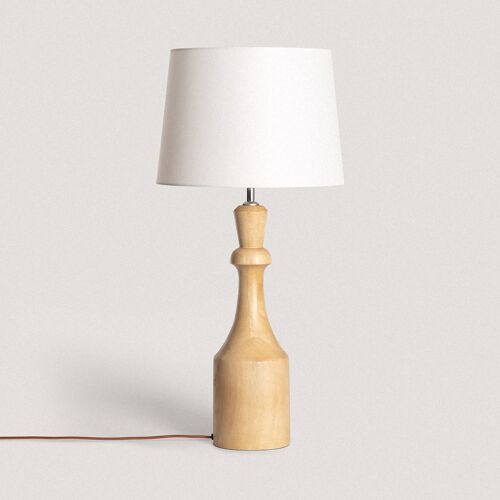 Lampe À Poser En Bois Marala Iluzzia Vieux Blanc