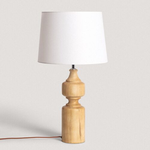 Lampe À Poser En Bois Sansa Iluzzia Vieux Blanc