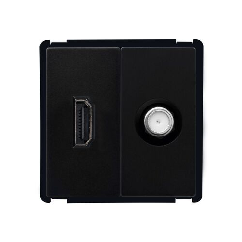Prise HDMI + Satéllite Modern Noir