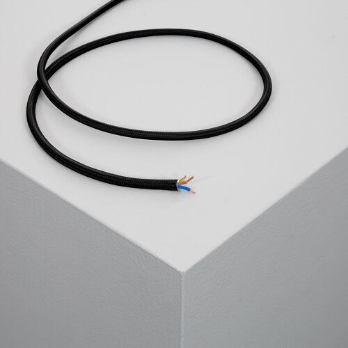 Câble Électrique Textile Noir 100 m
