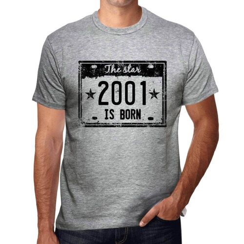 Homme Tee-Shirt L'étoile Est Née En 2001 - The Star Is Born In 2001 - 23 Ans T-Shirt Graphique Idée Cadeau 23e Anniversaire Vintage Année 2001 Nouveauté
