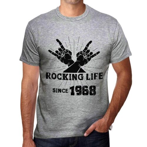 Homme Tee-Shirt La Vie En Rose Depuis 1968 - Rocking Life Since 1968 - 56 Ans T-Shirt Graphique Idée Cadeau 56e Anniversaire Vintage Année 1968 Nouveauté