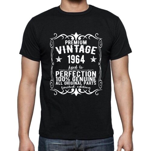 Homme Tee-Shirt - All Original Parts Aged To Perfection 1964 - 60 Ans T-Shirt Graphique Idée Cadeau 60e Anniversaire Vintage Année 1964 Nouveauté