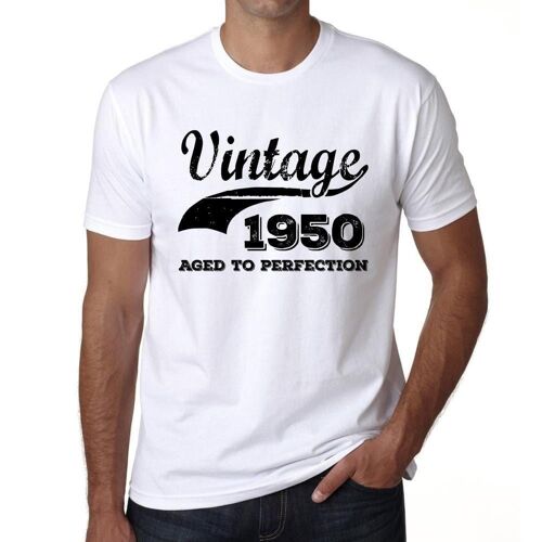 Homme Tee-Shirt Vieilli À La Perfection 1950 - Aged To Perfection 1950 - 74 Ans T-Shirt Graphique Idée Cadeau 74e Anniversaire Vintage Année 1950 Nouveauté