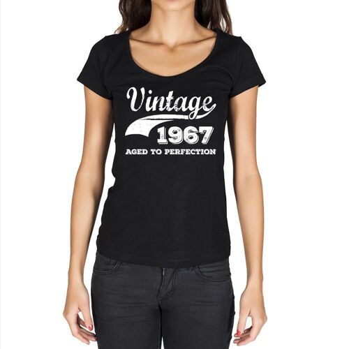 Femme Tee-Shirt Vieilli À La Perfection 1967 - Aged To Perfection 1967 - 57 Ans T-Shirt Graphique Idée Cadeau 57e Anniversaire Vintage Année 1967 Nouveauté