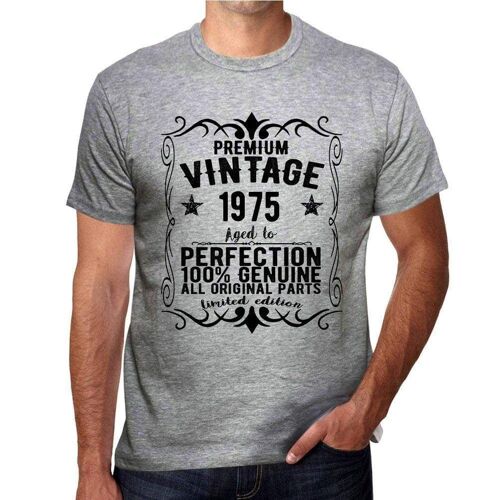 Homme Tee-Shirt - All Original Parts Aged To Perfection 1975 - 49 Ans T-Shirt Graphique Idée Cadeau 49e Anniversaire Vintage Année 1975 Nouveauté