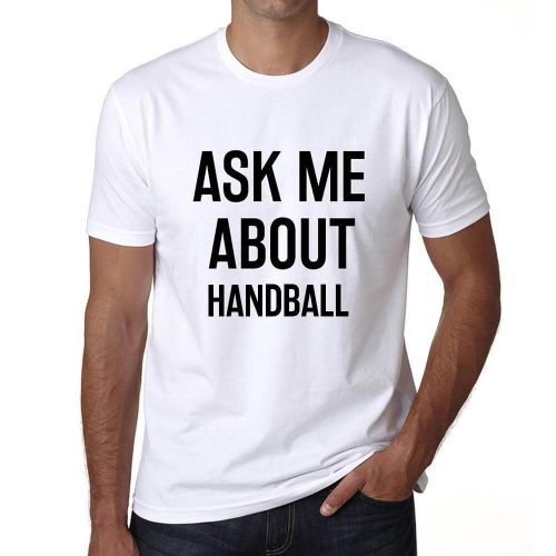 Homme Tee-Shirt Interrogez-Moi Sur Le Handball - Ask Me About Handball - T-Shirt Graphique Éco-Responsable Vintage Cadeau Nouveauté
