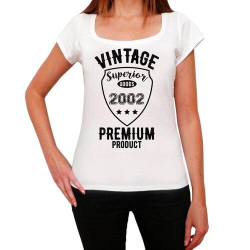 Femme Tee-Shirt Produit De Qualité Supérieure 2002 - Superior Goods Premium Product 2002 - 22 Ans T-Shirt Graphique Idée Cadeau 22e Anniversaire Vintage Année 2002 Nouveauté