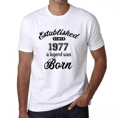 Homme Tee-Shirt Une Légende Est Née Établie Depuis 1977 - A Legend Was Born Established Since 1977 - 47 Ans T-Shirt Graphique Idée Cadeau 47e Anniversaire Vintage Année 1977 Nouveauté